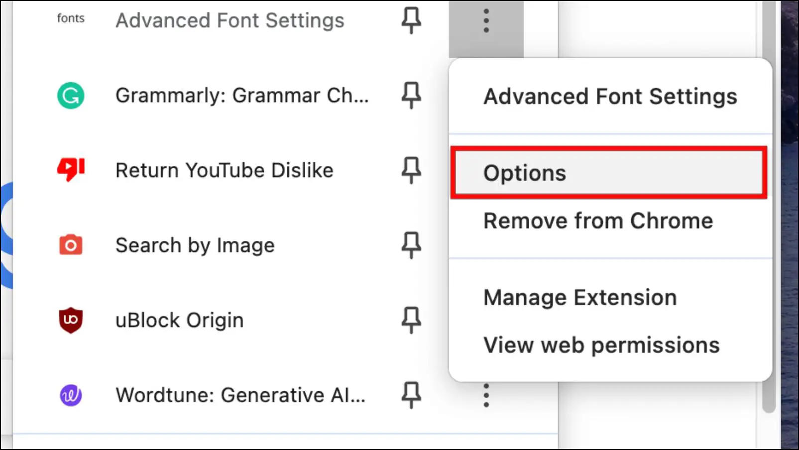 Go to Options to Make Changes to Advanced Font Settings