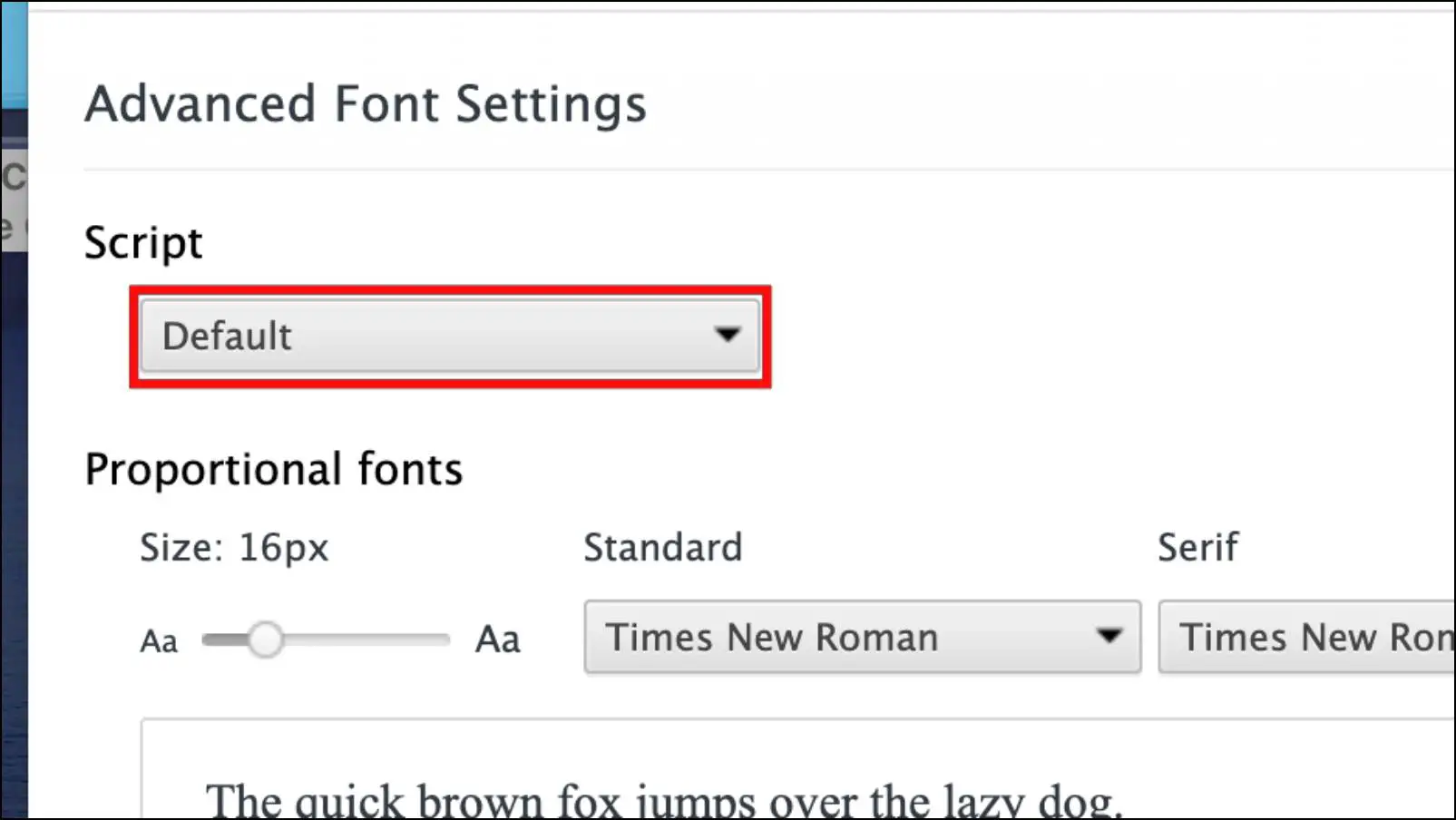 Choose Language to Change the Font For
