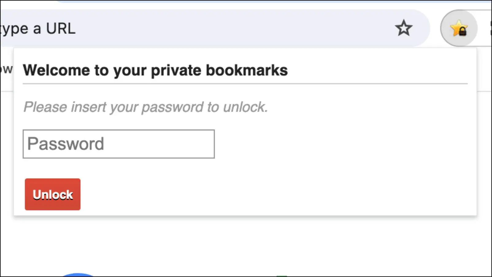 Enter Password to View Private Bookmarks