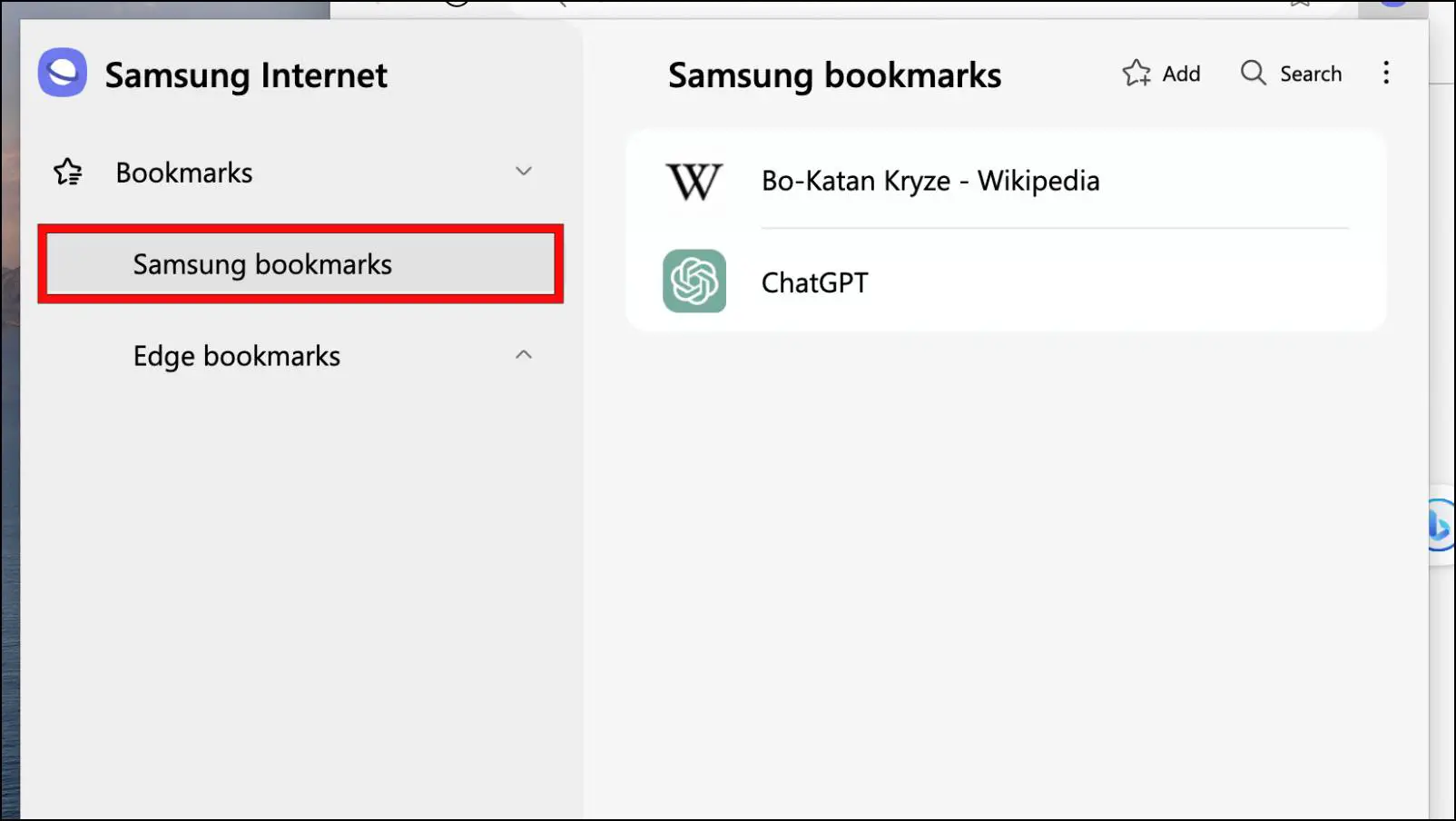 Visit Samsung Bookmarks to View Saved Mobile Bookmarks